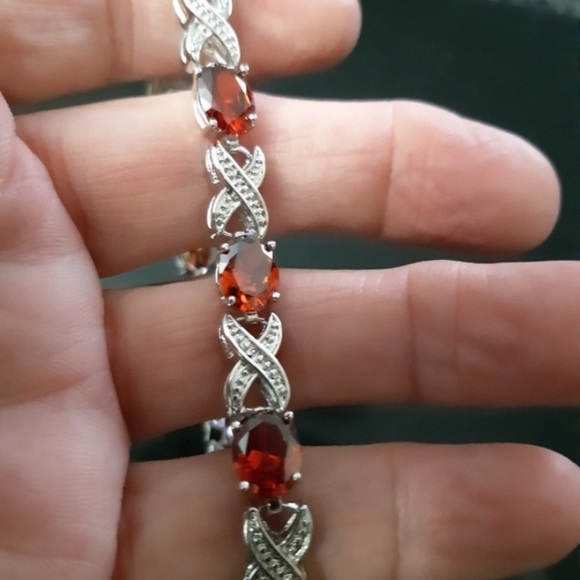 Jewelry - STERLING SILVER ALMANDINE GARNET TOPAZ BRACELET
